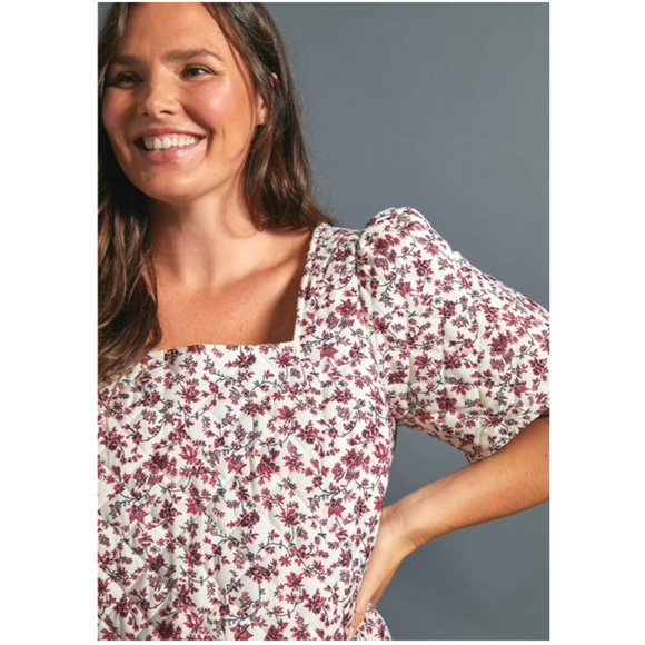 NWT Anthro red and white floral quilted blouse 2X - Picture 11 of 11